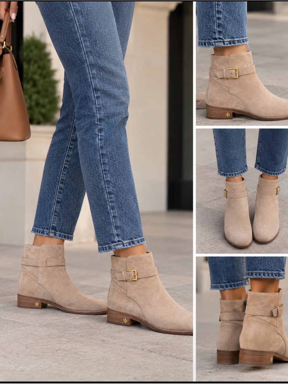 Tory Burch Brooke Ankle Boots Tan Suede Size 9 NEW